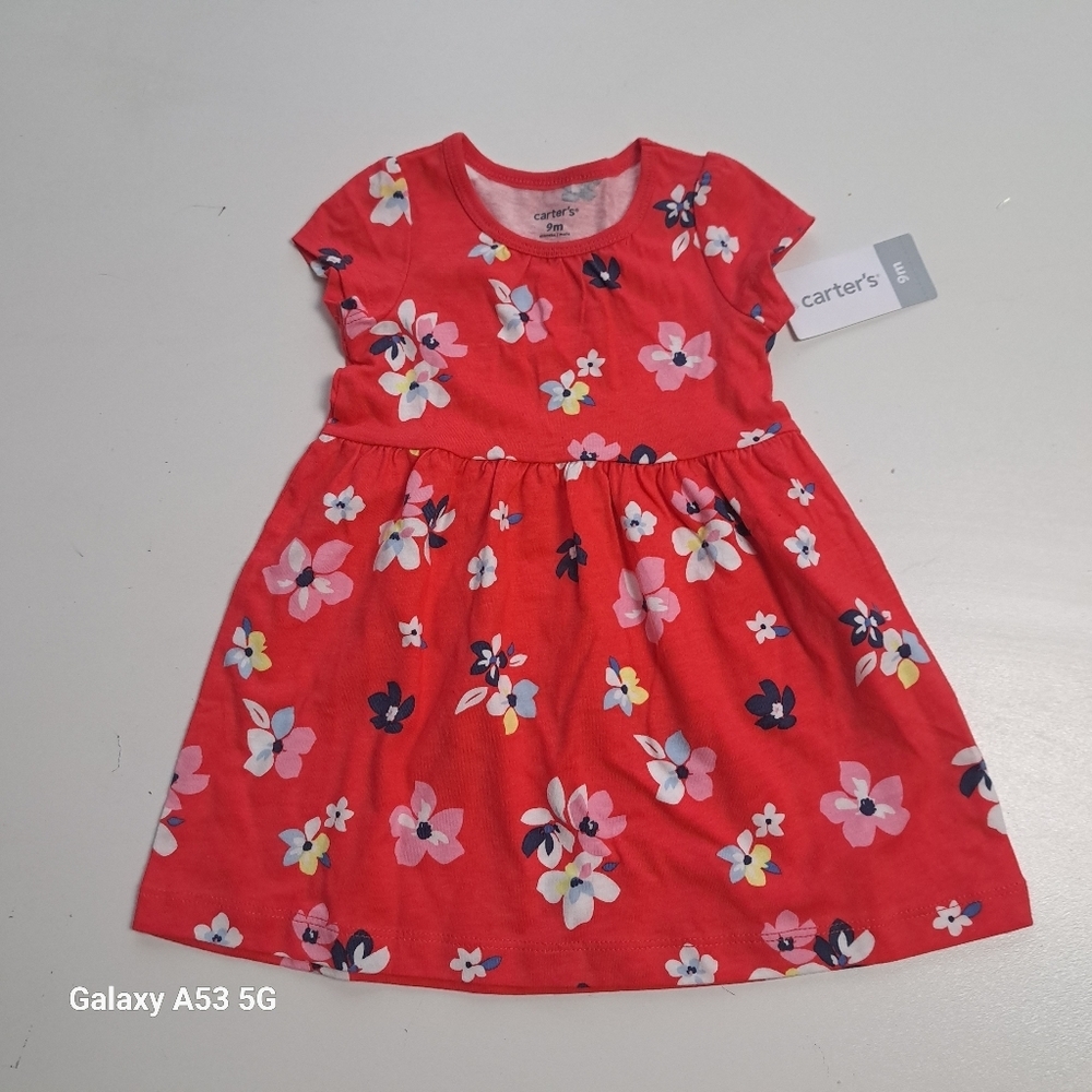 New Carters Floral Dress for Girls Size 9 months 100%‎ cotton